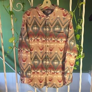 Men's Large On The Byas Aztec Flannel 🔹🔺🔸🔻